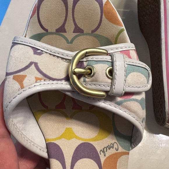 Coach Perry multicolor slides with buckle detail size 8B - Picture 7 of 11